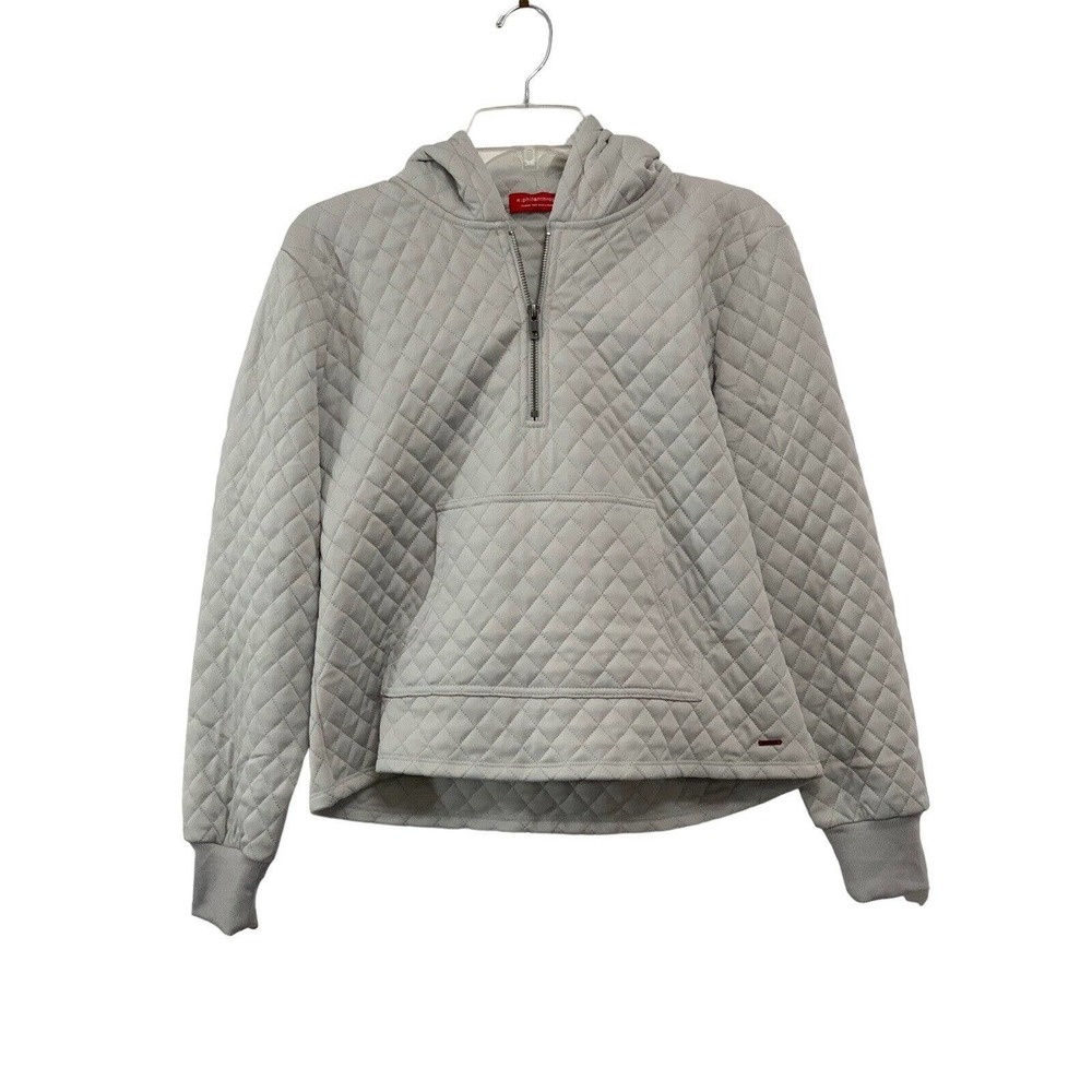 n:PHILANTHROPY Women’s Gray Quilted 1/4 Zip Hoodie ALE Sweatshirt Jacket Small